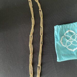 Kendra Scott multi-strand gold chain knotted long necklace - w/dust/storage bag